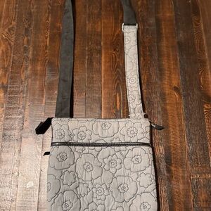 Thirty-One Gray Floral Crossbody Bag